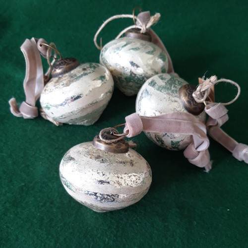 Nkuku brushed silver baubles - brushed,
