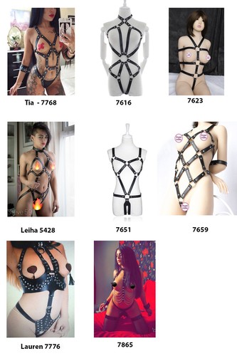 Womens sexy black leather - black, body