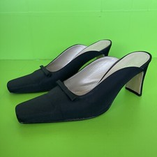 Vintage P Verdi & Russell & Bromley shoes size 39 satin leather slip on heels