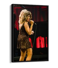 TINA TURNER SINGING ICONIC PHOTOGRAPH FLOAT EFFECT CANVAS WALL ART PRINT