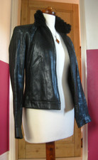M&S LEATHER JACKET biker
