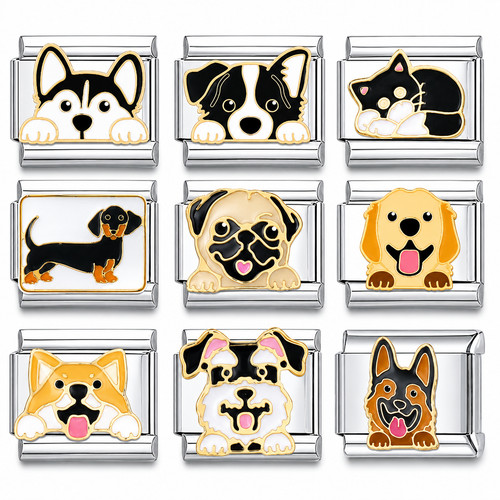 Dog cat italian charms - dog, 9mm