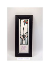 Framed Charles Rennie Mackintosh Tile - Art Nouveau Glasgow Rose Ceramic Art