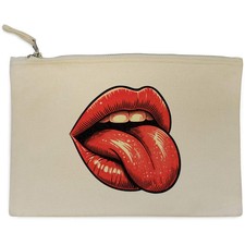 'Red Lips Tongue Out' Canvas