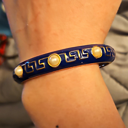 Blue gold tone enamel - tone,