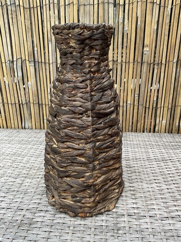 Vintage retro wicker vase - vintage,
