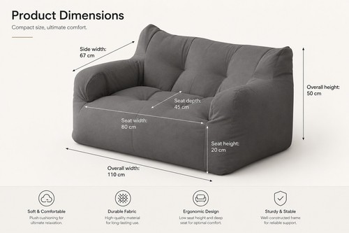 Large bean bag chair included - large,