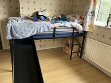 Kids Mid Sleeper Bed Children Loft Beds Single Bunk Bed Including Instructions