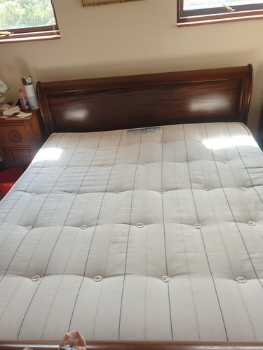 Sleigh superking mahogany bed - superking,