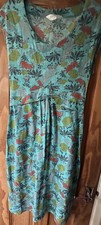 Nomads Size 10 blue/ turquoise floral organic cotton, floral sleeveless dress 