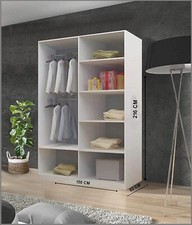Modern Sliding Door Wardrobe with LED, Shelves & Rail – 150/180/203cm -4 Colours