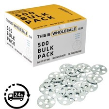 500 TILE BACKER BOARD WASHERS DISCS 36MM STEEL GALVANISED ZINC INSULATION FIX