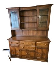 Ercol Canterbury Welsh Dresser in Golden Dawn Glazed Doors Shelves Drawers