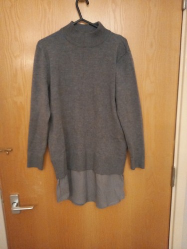 High neck jumper with stitched - neck,