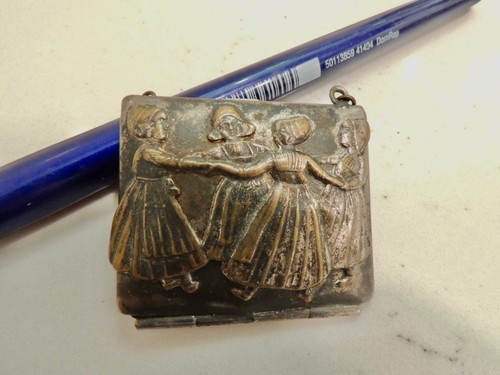 Antique chatelaine coin purse - chatelaine,