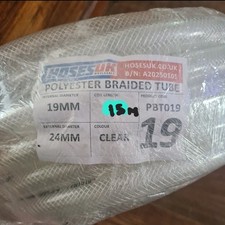 Clear Braided PVC Hose Pipe - Reinforced Air Water Oil Gas Tube - 19mm