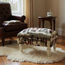 London Fabric Tapestry Ottoman