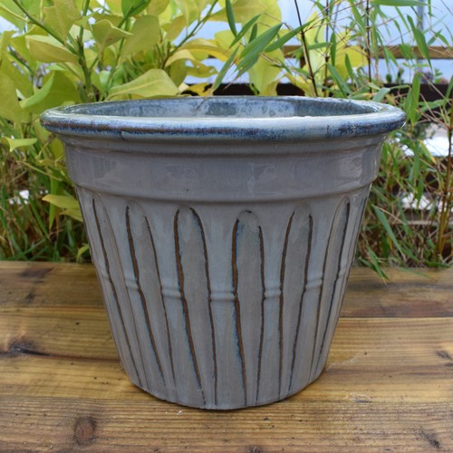 Plant pot ceramic 30cm - pot, grey