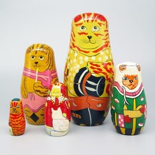 Vintage Cat Painted Russian