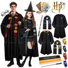 Harry Potter Costume Gryffindor Slytherin Robe Cloak Tie Wand Scarf Hats Glasses