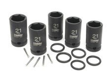 Kielder 1/2" 21mm Scaffolder Impact Socket (52mm Long) with Pin & O-Ring (5 PK)