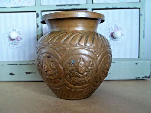 Antique hindu copper holy - antique,