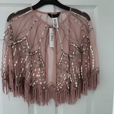 Lady Mesh Sequin Tassel Cape