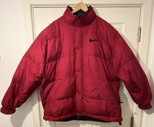 Vintage 90s Nike Big Logo Swoosh Down Puffer Jacket Men's Size Xl