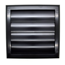 Black Gravity Flap Wall Outlet Cowl Duct Cover Air Vent Grille Non-Return Valve