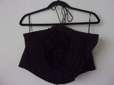 New Zara Black Poplin Halter