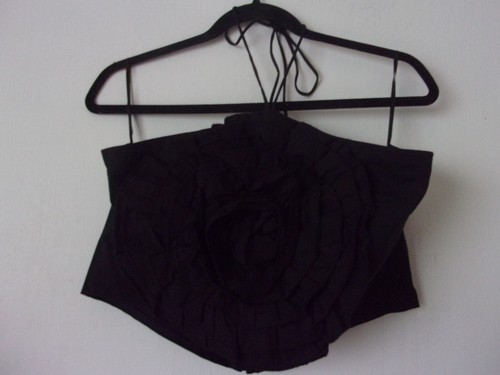 New zara black poplin halter - poplin,