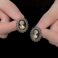 14ct Gold-Plated Cameo Stud