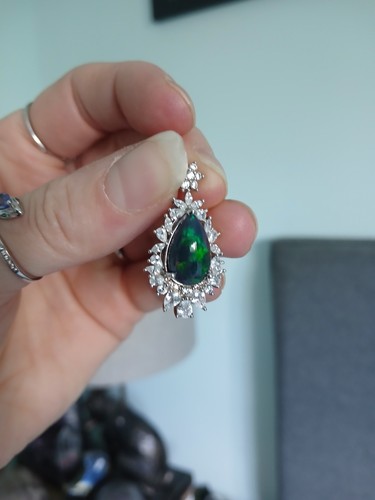 Black opal pendant 925 - black,