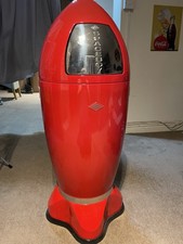 ?Retro Wesco Spaceboy XL Red chrome Rocket Waste Bin Steel Sheet 97cm high 35L