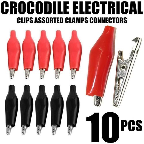 Insulated crocodile clips - 10,