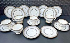 Stunning 18-Piece WEDGWOOD Colonnade Black Bone china Coffee/Tea Service for 6
