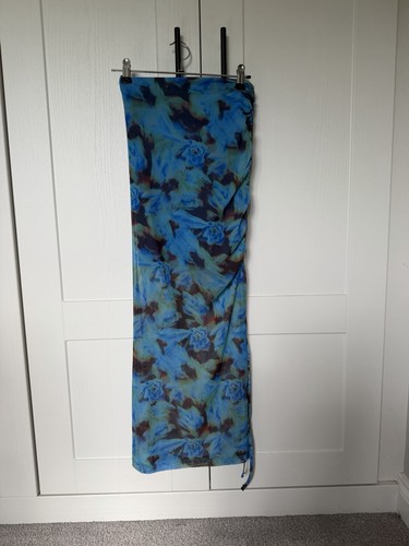 Topshop blue floral mesh side