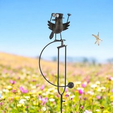 Metal Owl Bird Garden Spinner