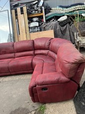 settee sofa leather red Recliner Corner Sofa