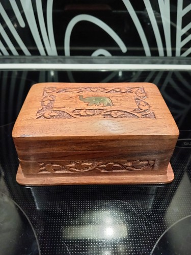 Carved solid wood trinket - solid,