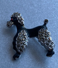 Vintage Black Enamel Poodle