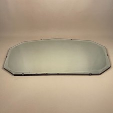 Vintage Wall Mirror Frameless Bevelled Glass Hanging Chain Antique Arch Old