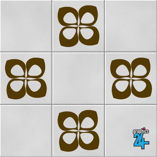 Retro shape vinyl wall tile - wall,