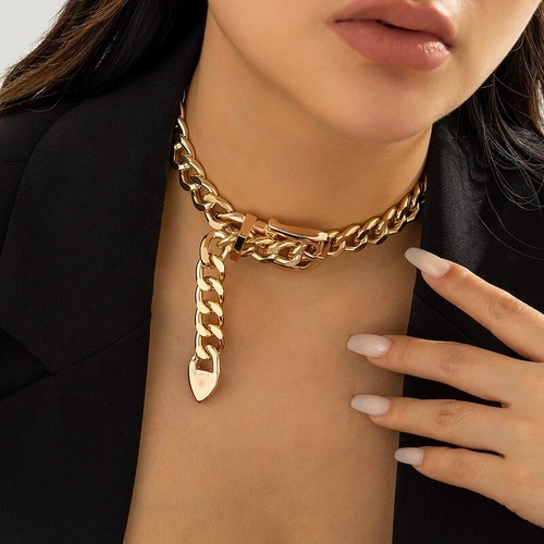 Silver gold chain - silver, choker