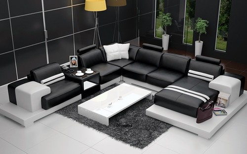 Modern large leather corner - large,