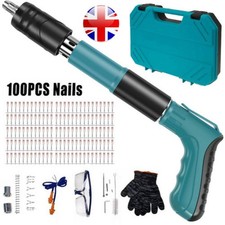 Portable Nailer Concrete Nailer Gun Kit with 100 Nails Wall Fastening Tool UK