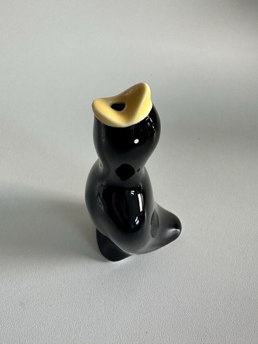 Ceramic black pie bird funnel - black,