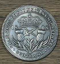 1808 George III Scotland Thistle Crown Coin Original size REP COIN