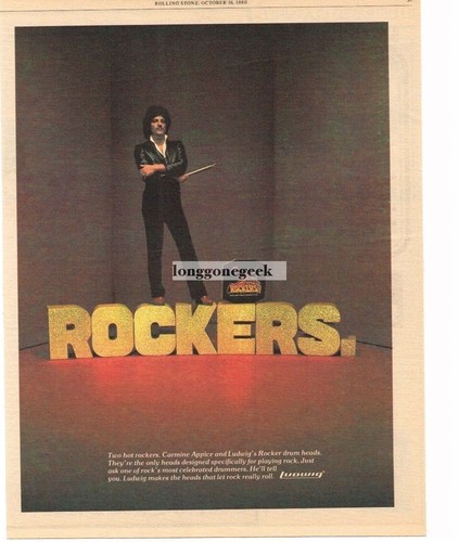 1980 ludwig rockers drum heads - drum,