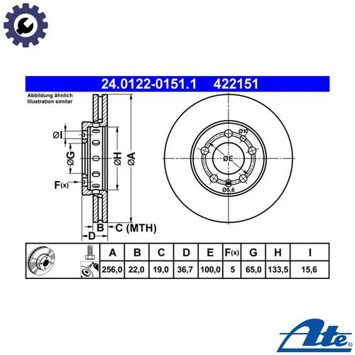Brake disc 0122 0151 1 - 2x,